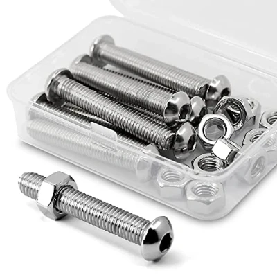 Afbeelding van (10 sets) M8 1,25 x 40 mm inbusbouten en moeren, set 304 roestvrij staal 18 8 rondkopschroeven