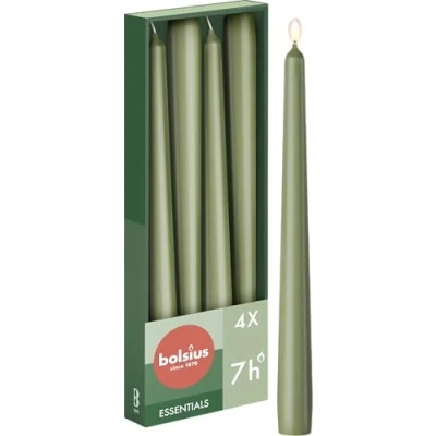 Afbeelding van Bolsius Gotische Kaarsen 4 Stuks Fresh Olive