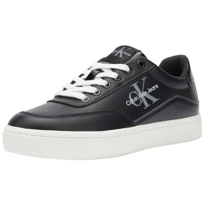 Afbeelding van Calvin Klein Jeans Klassieke Cupsole Low Lace LTH Ml Sneakers voor dames, Zwart Helder Wit, 39 EU