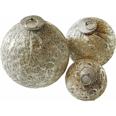 Afbeelding van LOBERON Kerstversiering set van 3 Fautea zilverkleurig