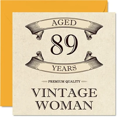 Afbeelding van Vintage 89e verjaardagskaarten voor vrouwen leeftijd 89 jaar leuke verjaardagskaart mama zus vrouw oma oppas tante 145 mm x dames wenskaarten,