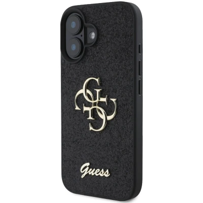 Afbeelding van CG Mobile Guess GUHCP16MHG4SGK hoes voor iPhone 16 Plus 6,7 inch zwart hardcase vaste glitter Big 4G