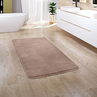Afbeelding van Badkamerkleed Badmat Badvloerkleed Douchemat Pluizig Traagschuim 3D Effect Wasbaar, Maat:65x120 cm, Kleur:Beige 2