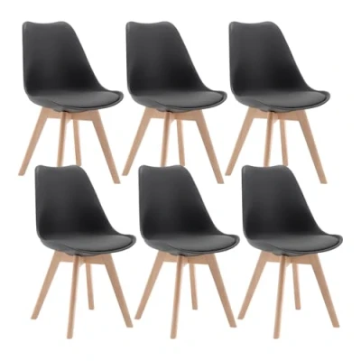 Afbeelding van WOLTU 6 x eetkamerstoelen met modern design kunstleer, BH29gr grijs