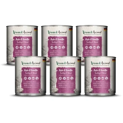 Afbeelding van Venandi Premium Kattenvoer, natvoer, kalkoen en forel, graanvrij met extra vlees, 6 x 800 g (6 stuks)
