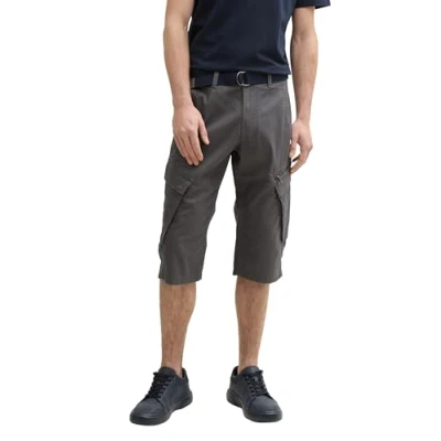 Afbeelding van TOM Tailor MAX Overknee MIT GÜRTEL Shorts, Heren, Maat: 40, Grey mesh print