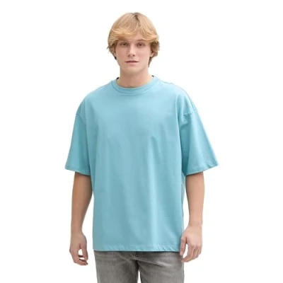 Afbeelding van TOM Tailor Denim Oversized Tshirt basic, Heren, Maat: XL, Dusty blue