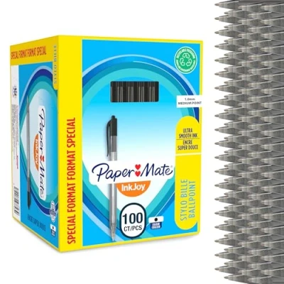 Afbeelding van PAPER MATE InkJoy 100RT Intrekbare balpen middelste punt (1,0 mm) zwart 100 stuks