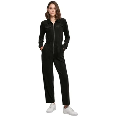 Afbeelding van Urban Classics Velvet Rib Boiler Suit Ketelpak S Zwart
