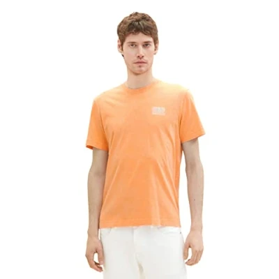 Afbeelding van TOM Tailor Tshirt print, Heren, Maat: XL, Fruity melon orange