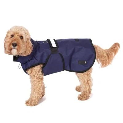 Afbeelding van Danish Design 3 in 1 hondenjas marineblauw, 49 cm (19in) alle weersomstandigheden, waterpoof, fleece gevoerd, reflecterende regenjas voor honden