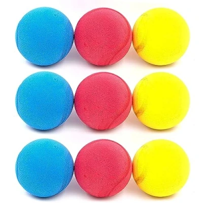 Afbeelding van Set van 9 zachte ballen, tennisballen, schuimballen voor kinderen, kleurrijk, 6,5 cm