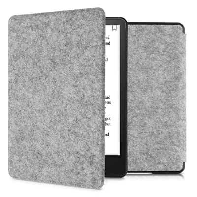 Afbeelding van kwmobile hoes compatibel met Amazon Kindle Paperwhite 11. Generation 2021 e reader beschermhoes van vilt lichtgrijs
