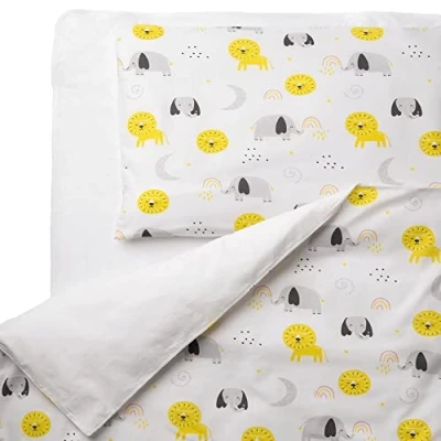 Afbeelding van FlyIdeas Dekbedovertr + 1 Kussensl babybed, Compatibel met kinderbedjes/wiegen/babybedjes 100% Puur Katoen Cert, Gemaakt in EU