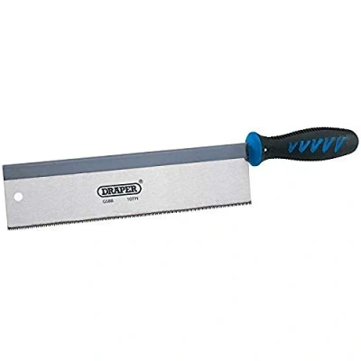 Afbeelding van Draper 250 mm hardpoint zwaluwstaartzaag Heavy Duty houten handzaag extra stijfheid 10TPI blad gepolijst mes Soft Grip Tools 29266