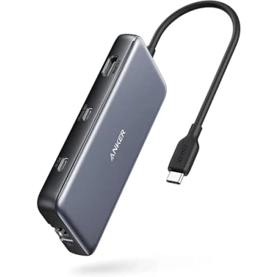 Afbeelding van Anker 555 USB C docking hub (8 in 1) PowerExpand adapter, 100W Power Delivery, 4K 60Hz HDMI, 10Gbps &amp; 2 A datapoorten, ethernetpoort, microSD SD geheugenkaartlezer, voor MacBook Pro en