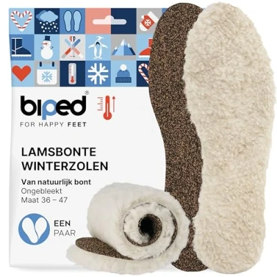 Afbeelding van biped premium inlegzolen van lamsvel Kleurloos, met onderkant kurk en gerecycled rubber Verwarmende z2791(42 43)