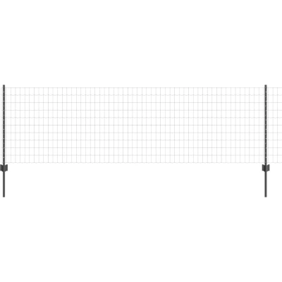 Afbeelding van vidaXL Euro Hek met 5 U Palen Grijs 0.8x10 m Staal