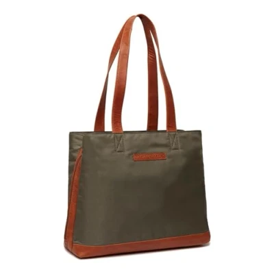 Afbeelding van Leren Shopper Staal Groen Lavik