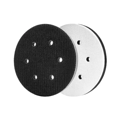 Afbeelding van QWORK® 2 delig 150 mm spons interfacepad Klittenband kussenpad voor schuurschijf (6 gaten)