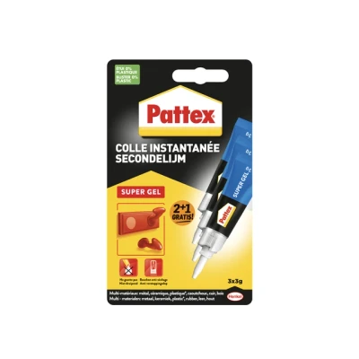Afbeelding van Secondelijm Pattex super gel 3gr 2+1 gratis