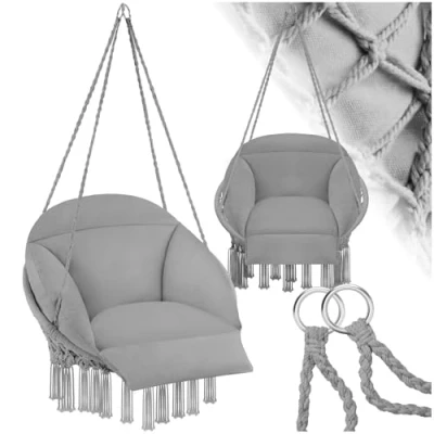 Afbeelding van tectake® Comfortabele Hangstoel Samira grijs 404878
