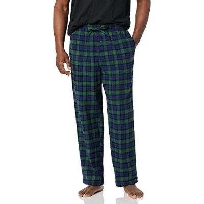 Afbeelding van Amazon Essentials Men&#039;s Flanellen pyjamabroek (verkrijgbaar in grote en lange maten), Groen Koningsblauw Geruit, S