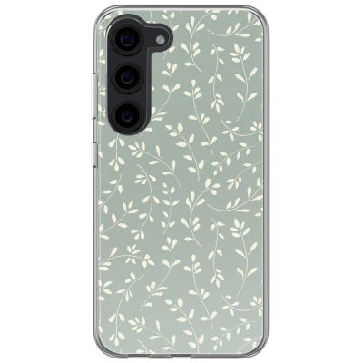Afbeelding van imoshion hoesje Geschikt voor Samsung Galaxy S23 Design Smoke Green Flowers