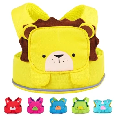 Afbeelding van Trunki ToddlePak Praktische kinderriem voor baby&#039;s en loopgordel kinderen, kinderlijn, looplijn, kinderveiligheidslijn peuters, Betsy (roze), Leeuw Leeroy (geel), 35 cm (1er Pack), Bagageriem