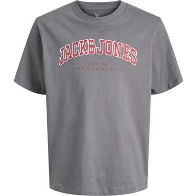 Afbeelding van Jack &amp; Jones Junior Jjecaleb Varsity TEE O NECK Tshirt print voor kinderen, Maat: 176, Castlerock