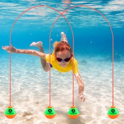 Afbeelding van mizikuu 2 stuks duikringen zwembadspeelgoed, 2,5 m duikspeelgoed voor kinderen, waterspeelgoed, outdoor, zwembad, speelgoed, zwembadfeest, cadeau jongens en meisjes