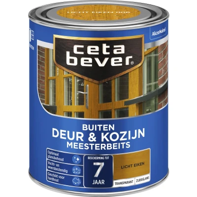 Afbeelding van Ceta Bever Transparant Meesterbeits Deur &amp; Kozijn 006 Licht Eiken Zijdeglans Blanke lak Beits