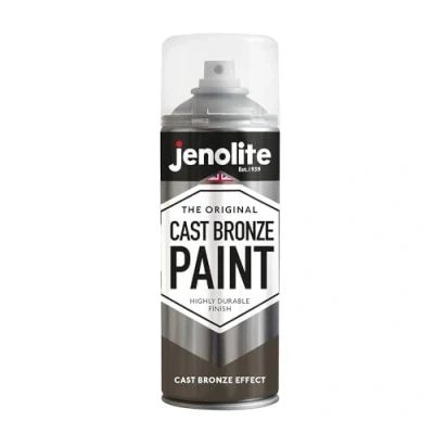 Afbeelding van JENOLITE gegoten bronseffect spuitverf creëert look en feel van echt brons op de meeste oppervlakken 400ml