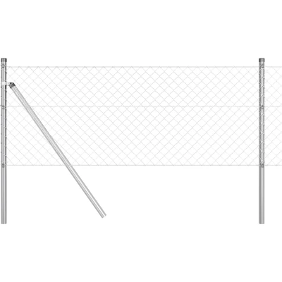 Afbeelding van vidaXL Kettinglinkhek met 7 posten 0.4x10 m Gegalvaniseerd staal