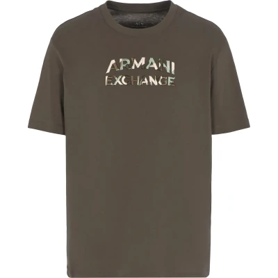 Afbeelding van Armani Exchange Tshirt print, Heren, Maat: Large, Black olive