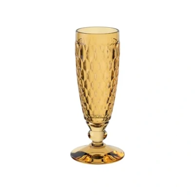 Afbeelding van Villeroy &amp; Boch Boston Safron champagneglas, 120 ml, kristalglas voor champagne en mousserende wijn, vaatwasmachinebestendig, geel