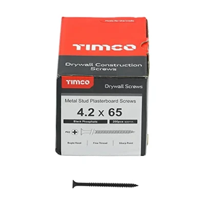 Afbeelding van TIMco 00065DRYS PH2 Philips Gipsplaten Schroef 4,2 x 65 Zwart (Doos van 200)