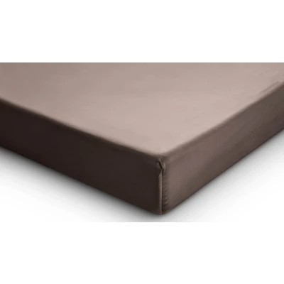 Afbeelding van Topper Hoeslaken Katoen satijn Taupe 140x200 cm Zwart , Wit Grijs Creme Antraciet Primaviera Deluxe Geschikt Voor Matrassen Tot