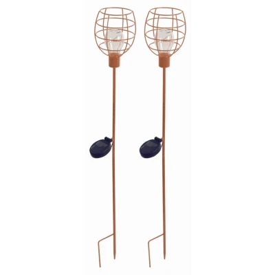 Afbeelding van Tuinlamp Luxform Solar Stick Light Bottle Rustic (Set van 2)