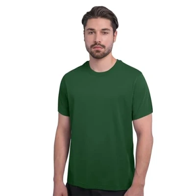 Afbeelding van HRM heren Luxury Roundneck Tee I Premium T shirt ronde hals van 100% biologisch katoen Basic wasbaar tot 60 C Hoogwaardige &amp; duurzame herenkleding, Bottle green, S