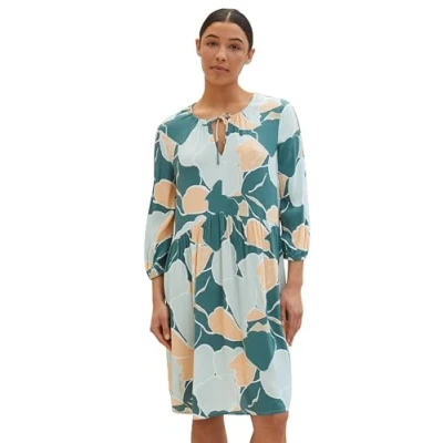 Afbeelding van TOM Tailor Jurk, Dames, Maat: 40, Abstract flower print