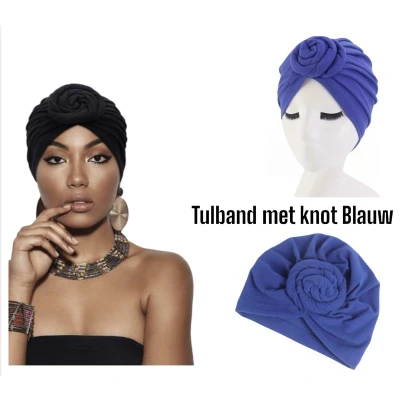 Afbeelding van Cabantis Tulband met Knot Hoofddeksel Islamitisch Muts Blauw