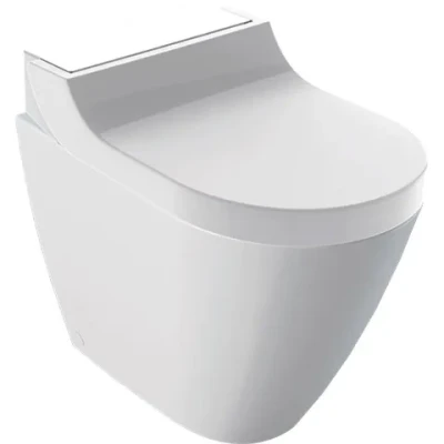 Afbeelding van Geberit aquaclean tuma comfort douchewc compleet met rimfree closetpot glas wit 146310si1 146 310 si 1