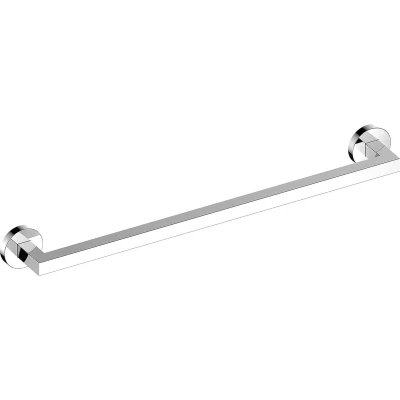 Afbeelding van KEUCO Badhanddoekhouder van metaal, hoogglans verchroomd, 60 cm lang, lijm of boren, voor badkamer sauna, handdoeken, wandmontage, handdoekstang, Edition 90