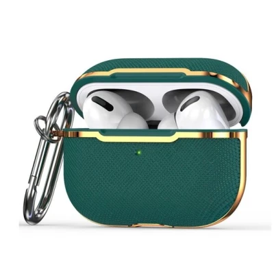 Afbeelding van AirPods Pro / 2 hoesje Hardcase Plated series Groen + goud Optimale bescherming voor jouw