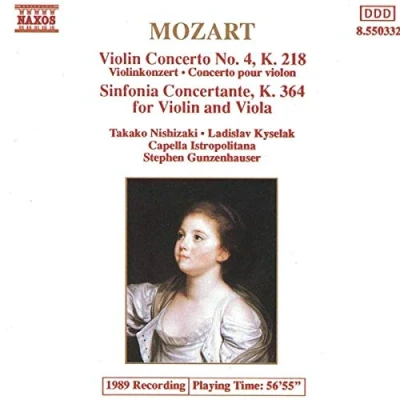 Afbeelding van Ladislav Kyselak, Takako Nishizaki, Capella Istropolitana Mozart: Violin Concerto 4/Sinfonia Concert (CD)