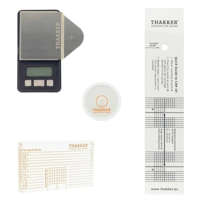 Afbeelding van THAKKER Set 03 Afstel en Instelset met Digitale Toonarmbalans, Azimut, Waterpas Overhangsjabloon voor Platenspeler