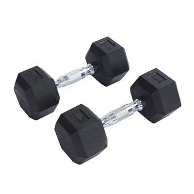 Afbeelding van Endless Pair of 6 Kg (2 * 13 LB) Hexagon Rubber Coated Dumbbell Black Material: Iron and Perfect for Bodybuilding, Fitness, Weight Lifting Training at Home or Gym