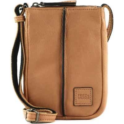 Afbeelding van FREDsBRUDER Leren Schoudertas mobiele telefoon Airy Cellphone Bag Hazel Bruine