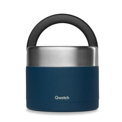 Afbeelding van QWETCH Roestvrijstalen lunchbox met handvat Marineblauw 850ml Voedselbox voor warme maaltijden 5 uur warm en 7 koud Waterdicht BPA vrij